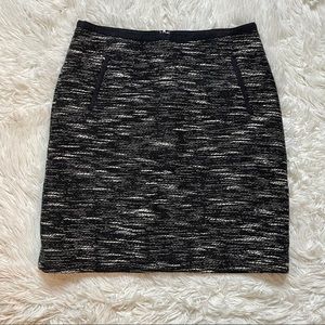 Talbots size 2 petite pencil skirt tweed leather